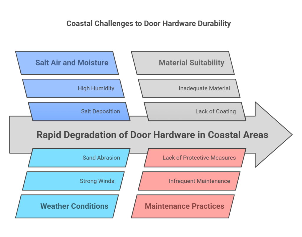 an infographic explaining the challenges for a home with proximity to the sea.