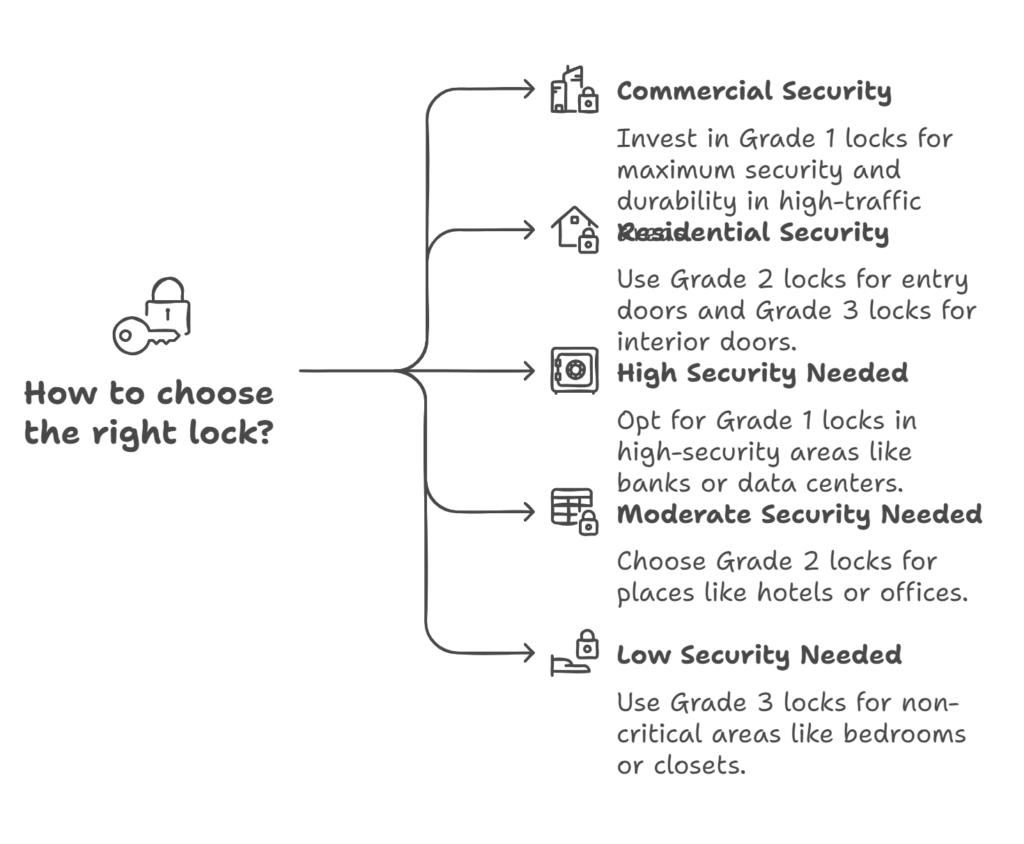 illustration of how to choose the right ANSI door lock for the project