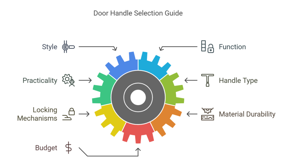 illustration of the consideration of choosing a door handle