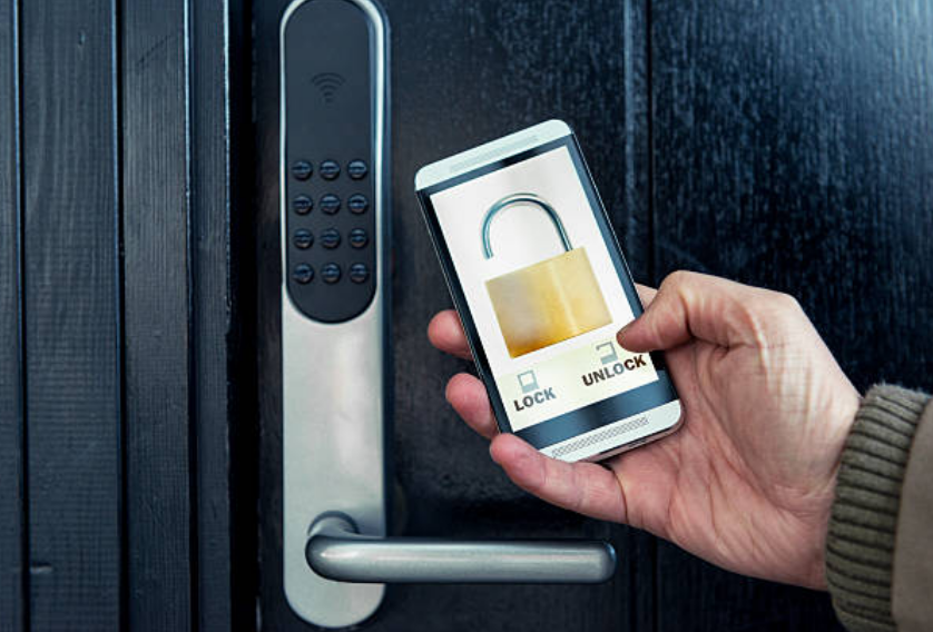 unlocking a digital smart lock with phone